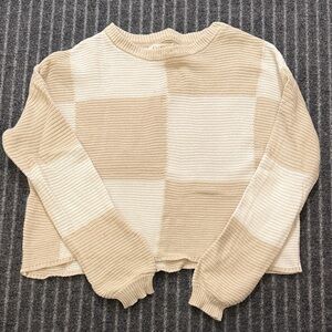 Beige and Cream Women's Sweater